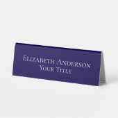 De Table Plaque nominative bleu marine simple (Verso)