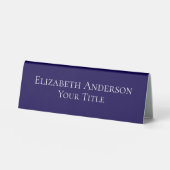 De Table Plaque nominative bleu marine simple (Recto)