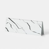 De Table Plaque nominative moderne en marbre noir et blanc (Verso)