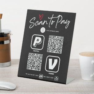 De Table QR Code Modern script Scan pour payer le signe san