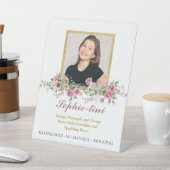 De Table Rose rose et or Floral Boisson Menu Signe photo (In SItu)