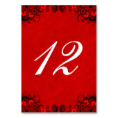 De Table Rouge foncé Goth Floral Réception Tableau Numéro C (Dos)
