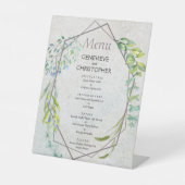 De Table Rustique Eucalyptus Vert Mariage Menu Signe (Recto)