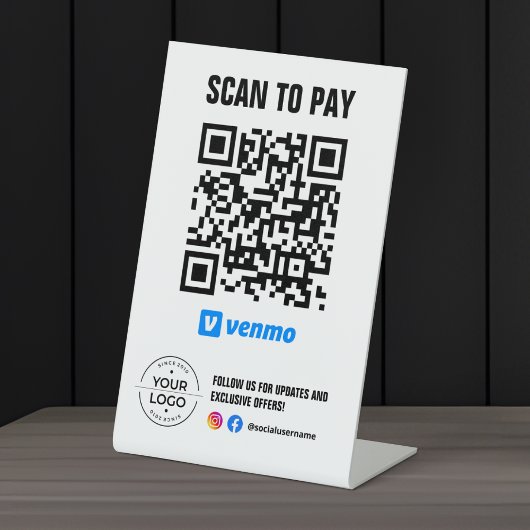De Table Scanner pour payer le code QR signe Venmo