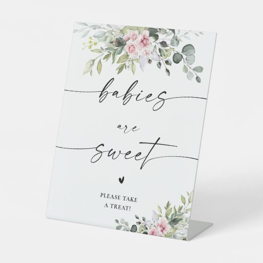 De Table Signe Bébés Sont Mignons à Fleurs Roses (Recto)