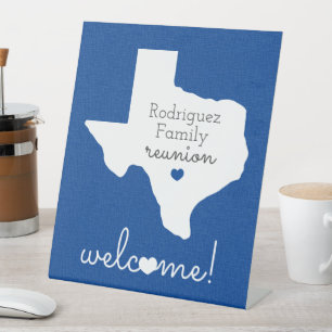 De Table SIGNE Bleu État du Texas Famille Réunion Pedestal