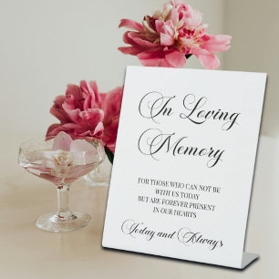 De Table Signe commémoratif "In Love Memory" Script élégant