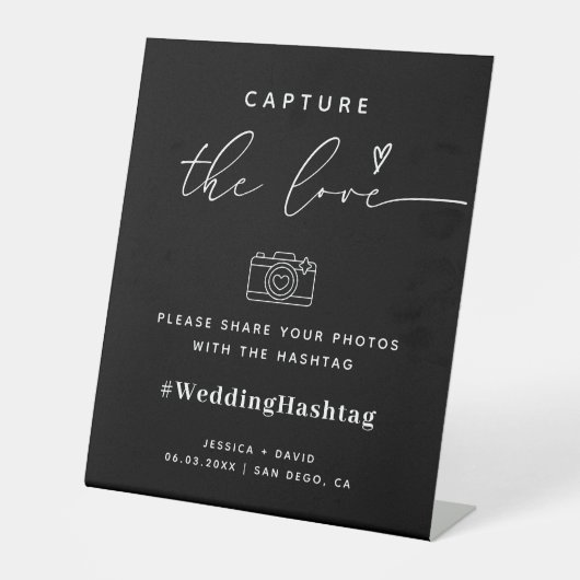 De Table Signe du Hashtag Mariage Amour (Recto)