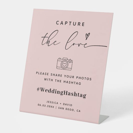 De Table Signe du Hashtag Mariage Amour (Recto)