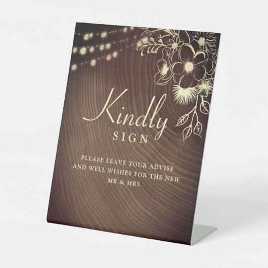 De Table SIGNE DU LIVRE D'INVITATION Mariage Rustique Wood (Recto)