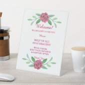 De Table SIGNE Mariage  Piédestal rose fleuri (In SItu)