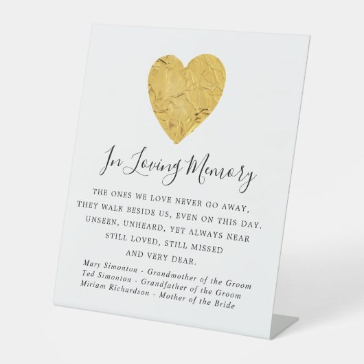 De Table SIGNE Mémorial Mariage Gold Foil (Recto)
