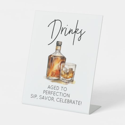De Table Signe Pedestal Thème Whiskey Personnalisable (Recto)