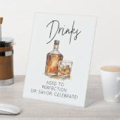 De Table Signe Pedestal Thème Whiskey Personnalisable (In SItu)