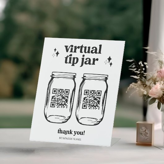 De Table SIGNE POSTÉMATIQUE DU CODE QR Virtual Tip Jar