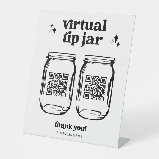 De Table SIGNE POSTÉMATIQUE DU CODE QR Virtual Tip Jar (Recto)
