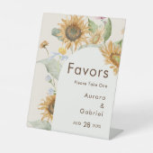 De Table Signe Rustique Tournesol Beige Mariage Faveurs (Recto)