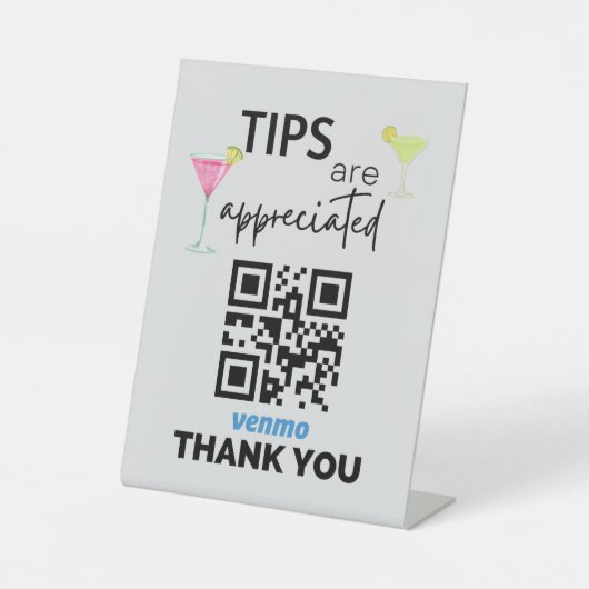 De Table Signe Venmo pour barmans (Recto)