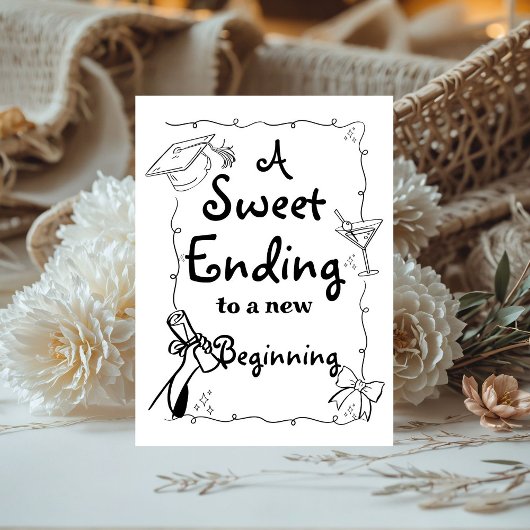 De Table Style Doodles Main Drawn Graduation favorise signe