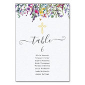 De Table Tableau des places du baptême fleur sauvage Numéro (Dos)