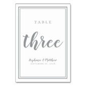 De Table Tableau mariage numéro trois gris et blanc simples (Dos)