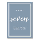 De Table Tableau numéro sept | Dusty Blue Wedding Réception (Dos)