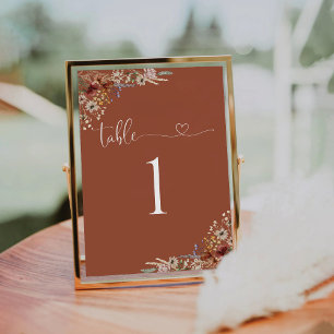 De Table Terracotta Minuscule Mariage Fleur sauvage Numéro