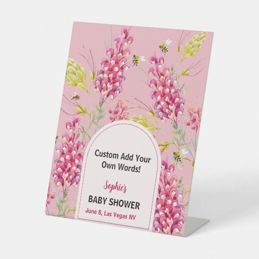 De Table Un doux petit abeille signe des mots personnalisés (Recto)