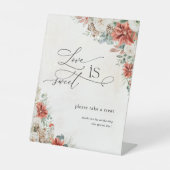 De Table Winter Rouge Vert Pinecone L'amour est doux signe (Recto)