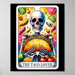 De Taco Lover Tarot Kaart Taco dinsdag Cinco de Ma Poster