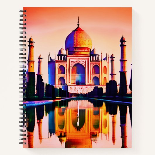 De Taj Mahal tegen een Sunset Sky Journal Notitieboek (Voorkant)