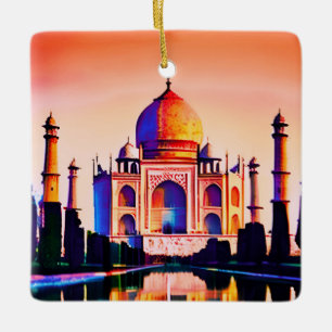 De Taj Mahal tegen een zonnehemel Keramisch Ornament