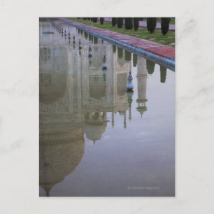 de Taj Mahal weerspiegelde perfect de stilte Briefkaart