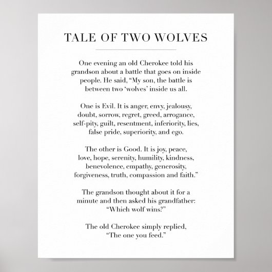De Tale van Twee Wolven Poster (Voorkant)
