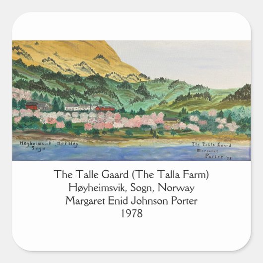 De Talle Gaard (het Talla Boerderij) '78 MEJP Vierkante Sticker (Voorkant)