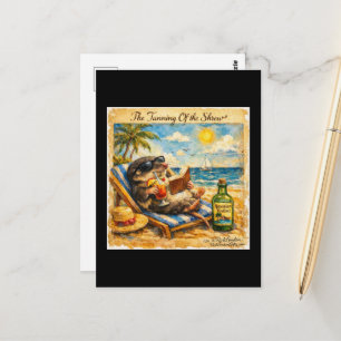 De Taming van de Feeks – Grappige Zomerstrand Illu Briefkaart