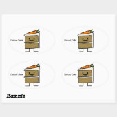 De tanden die van het de plakkonijntje van de Cake Ovale Sticker (Vel)