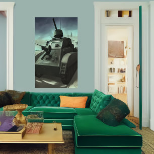 De tanks op het slagveld AI Art. Poster
