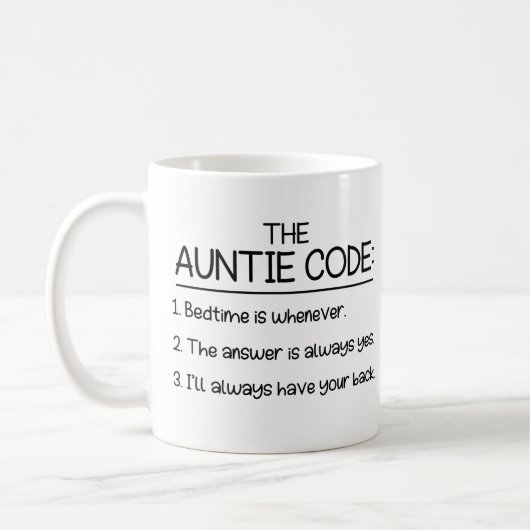 De tante Code, geschenk voor tante Koffiemok (Links)