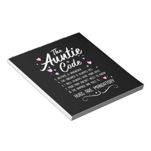 De tante Code Notitieblok (Schuin)