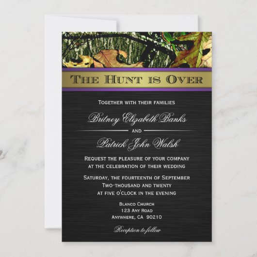 De tante is over het jagen van Camo Wedding-uitvin Kaart (Voorkant)