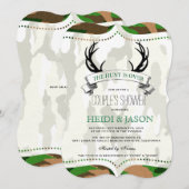 "De tante is over" Rustic Camo Couple's Shower Kaart (Voorkant / Achterkant)