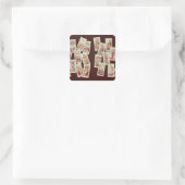 De tarotkaarten van de majoor Arcana Vierkante Sticker (Tas)