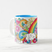 ♥ de tasse d'arc-en-ciel d'amour et de bonheur de (Devant gauche)