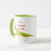 De tasse étrange flairée rouge de Noël de mante de (Devant gauche)