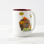 DE Tasse Herbst Igel Tweekleurige Koffiemok (Voorkant rechts)