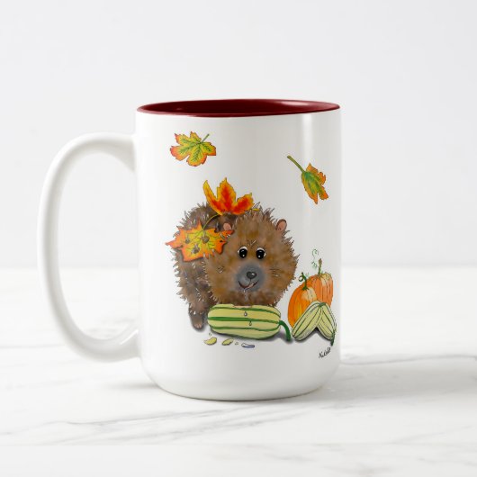 DE Tasse Herbst Igel Tweekleurige Koffiemok (Links)