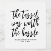 De Tassel was het Afstuderen van Hassle waard Wijn Etiket (Enkel label)