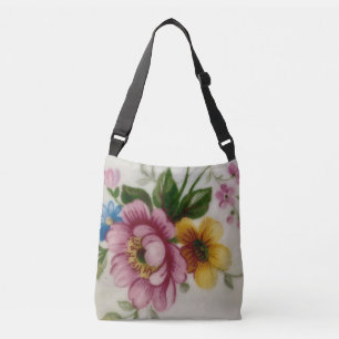 De Tea Cup Bloemen Boeket Crossbody Tas