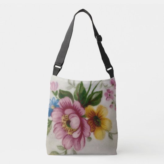 De Tea Cup Bloemen Boeket Crossbody Tas (Voorkant)